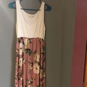 Floral Maxi dress, pastel pink
